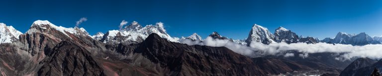 Mount Everest 180 degree panorama photo